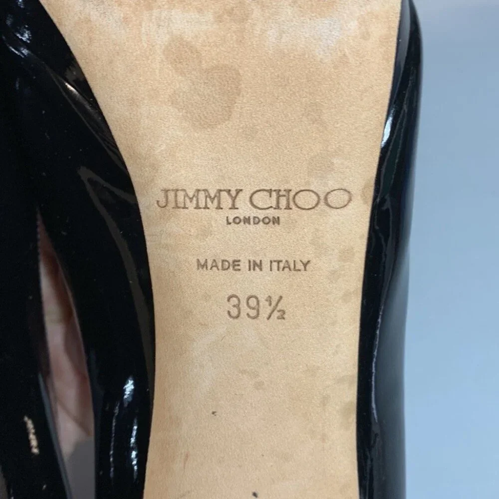 Jimmy Choo Pumps Black Patent Leather Pointed Toe Heels - Picture 11 of 14